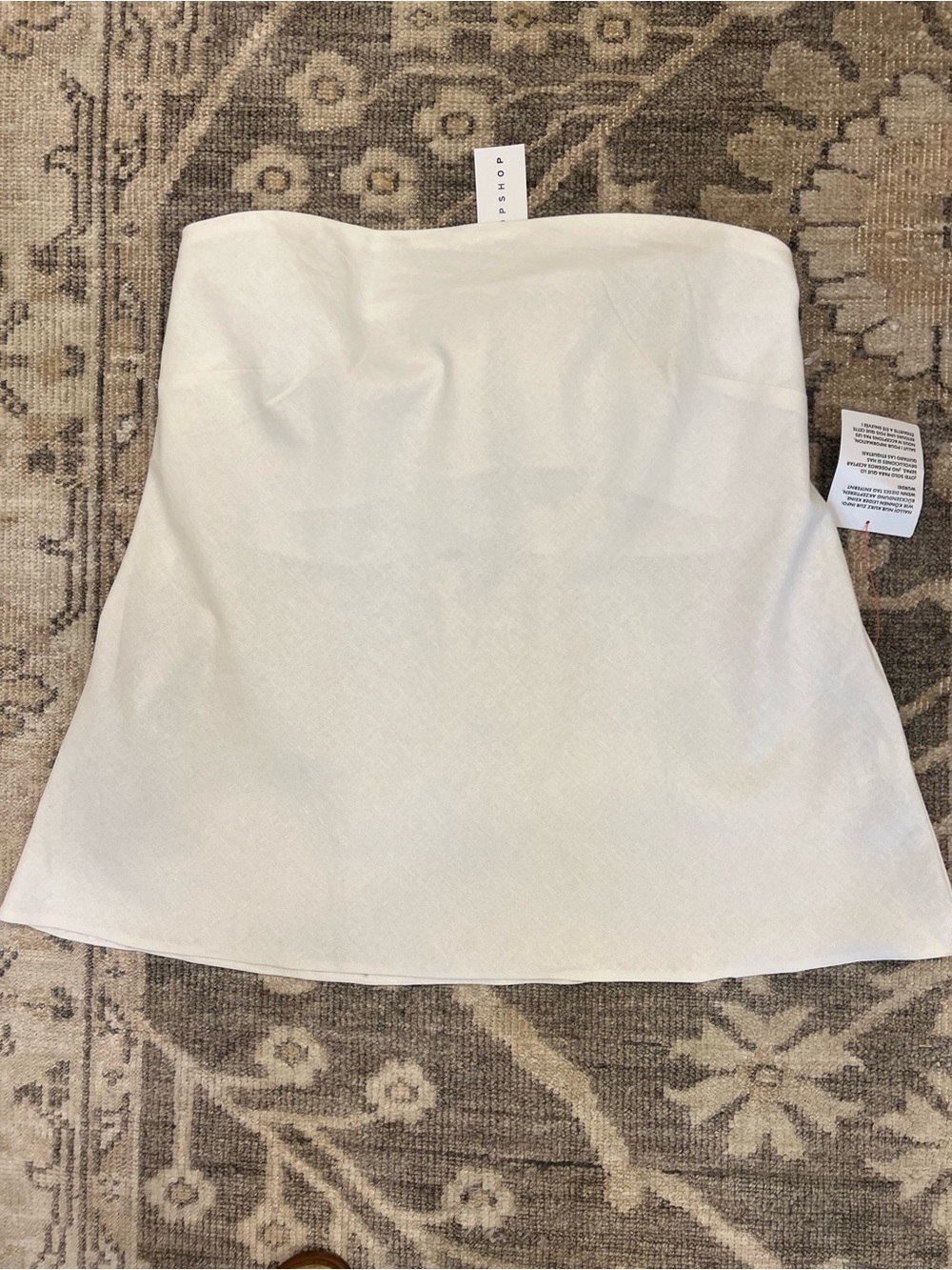 Topshop White Strapless Linen top
